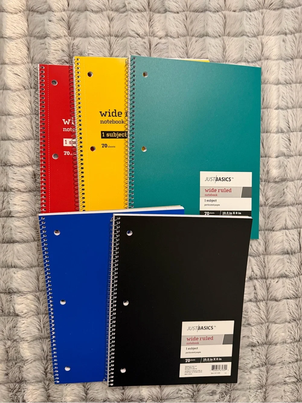 Wide Ruled Spiral Notebook - 5 pack